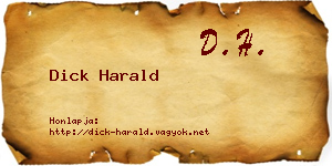 Dick Harald névjegykártya